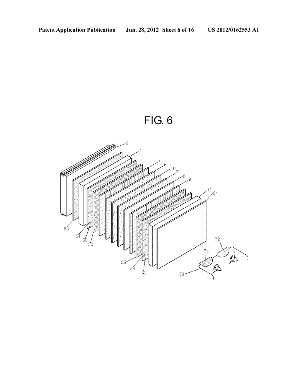 STEREOSCOPIC TFT-LCD WITH WIRE GRID POLARIZER AFFIXED TO INTERNAL SURFACES     SUBSTRATES - diagram, schematic, and image 07