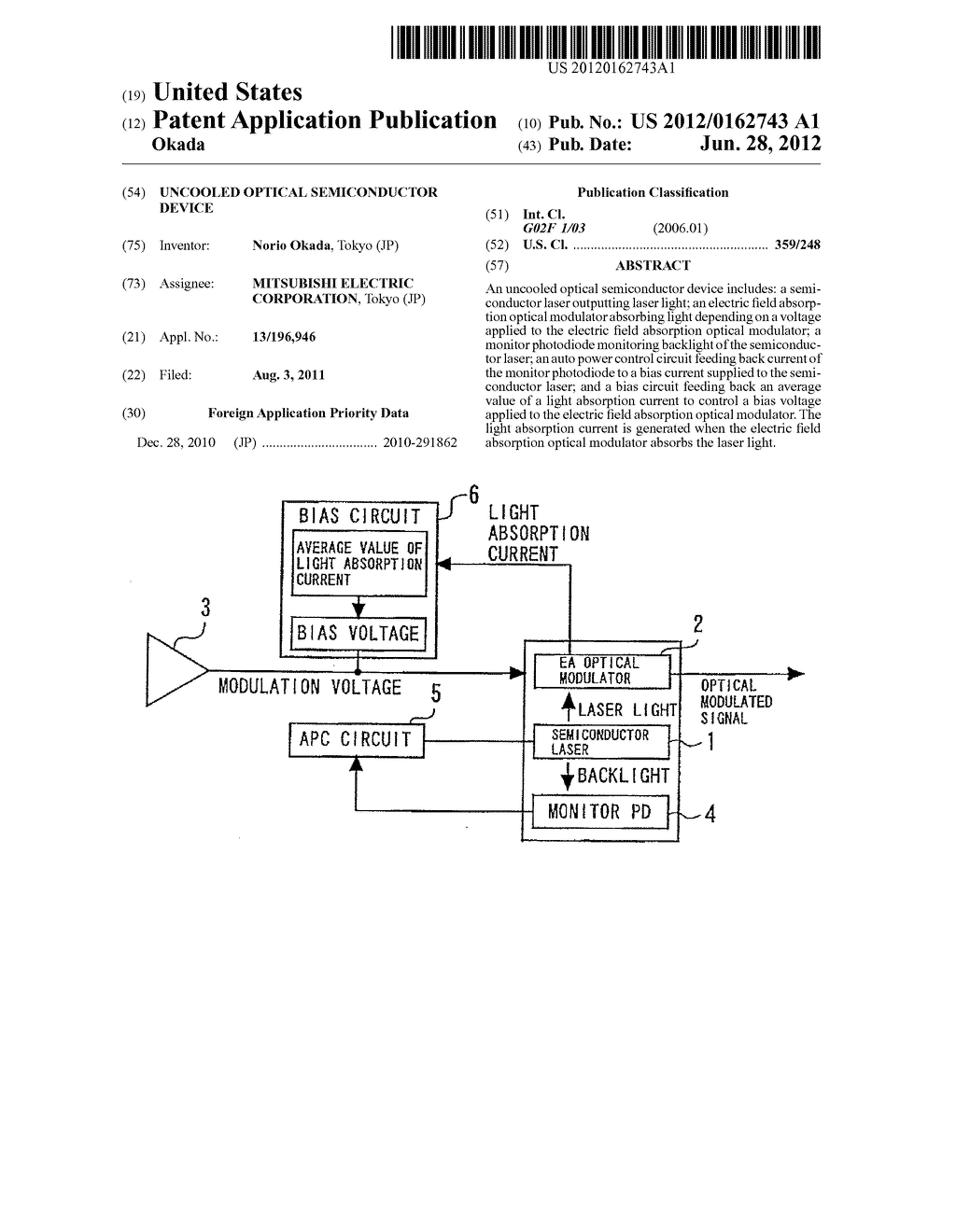 UNCOOLED OPTICAL SEMICONDUCTOR DEVICE - diagram, schematic, and image 01