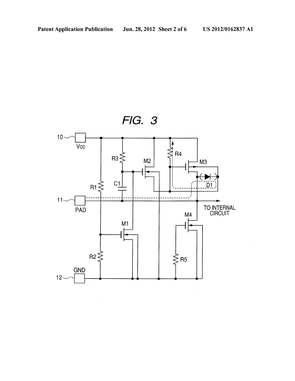 PROTECTION CIRCUIT FOR SEMICONDUCTOR INTEGRATED CIRCUIT AND DRIVING METHOD     THEREFOR - diagram, schematic, and image 03