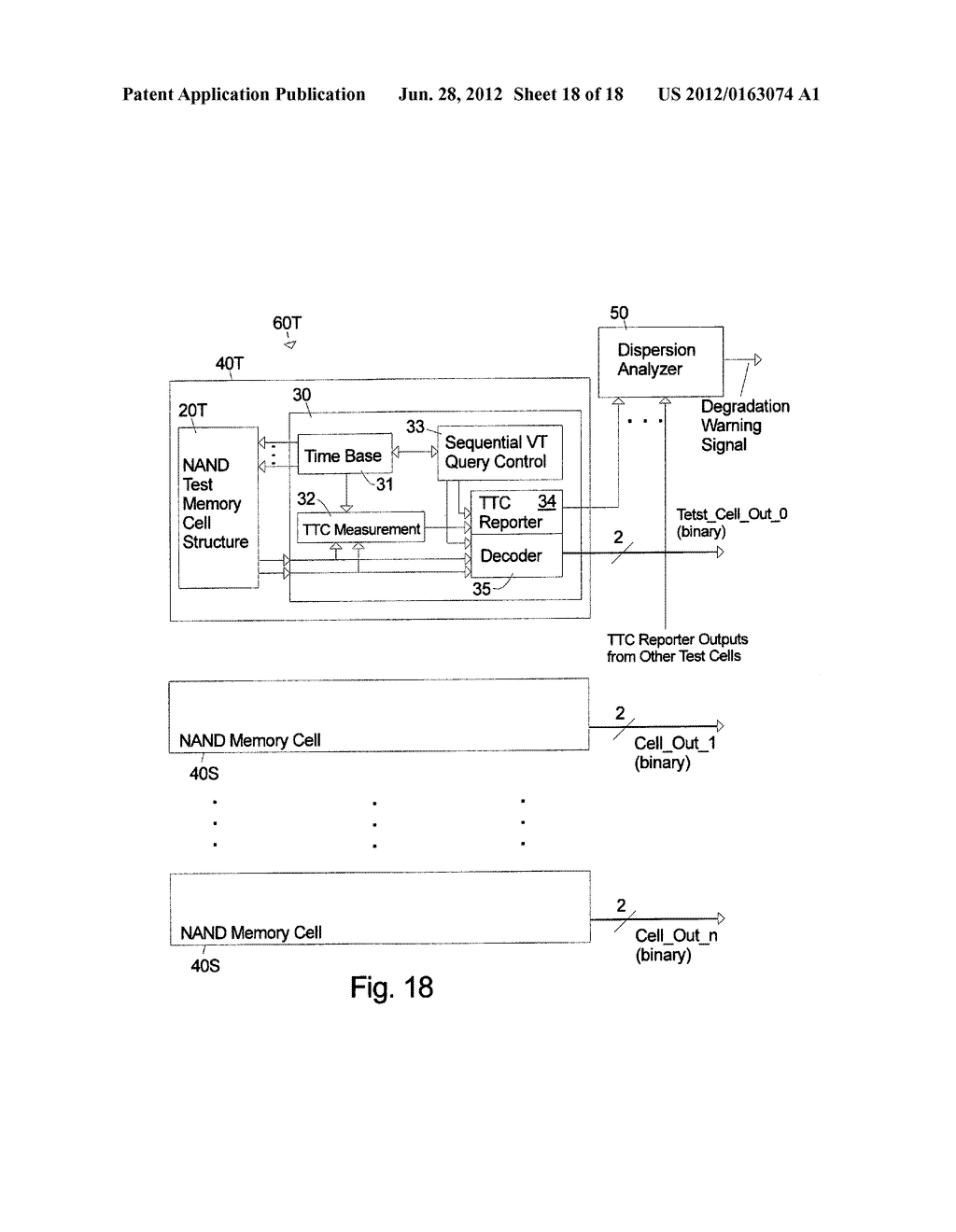 Early degradation detection in flash memory using test cells - diagram, schematic, and image 19