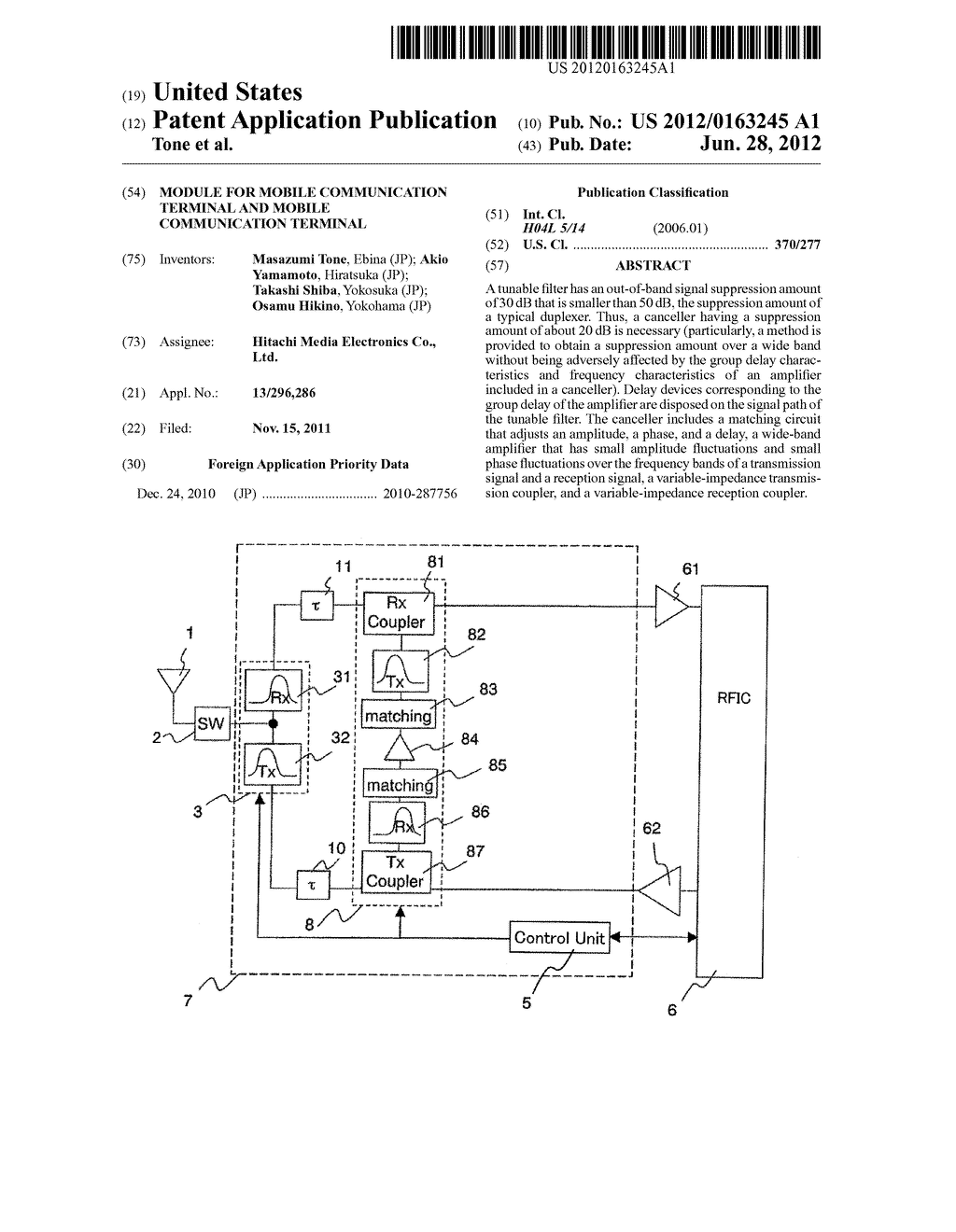 MODULE FOR MOBILE COMMUNICATION TERMINAL AND MOBILE COMMUNICATION TERMINAL - diagram, schematic, and image 01