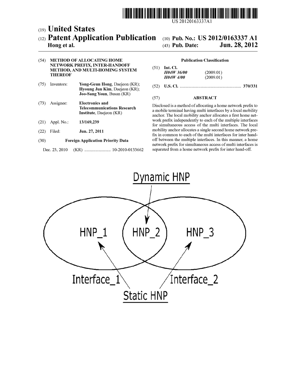 METHOD OF ALLOCATING HOME NETWORK PREFIX, INTER-HANDOFF METHOD, AND     MULTI-HOMING SYSTEM THEREOF - diagram, schematic, and image 01