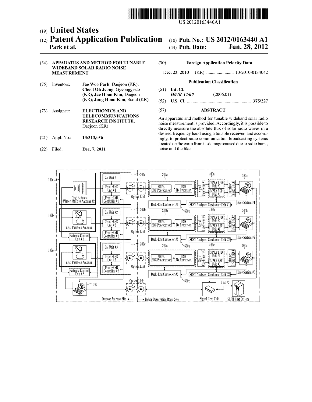 APPARATUS AND METHOD FOR TUNABLE WIDEBAND SOLAR RADIO NOISE MEASUREMENT - diagram, schematic, and image 01