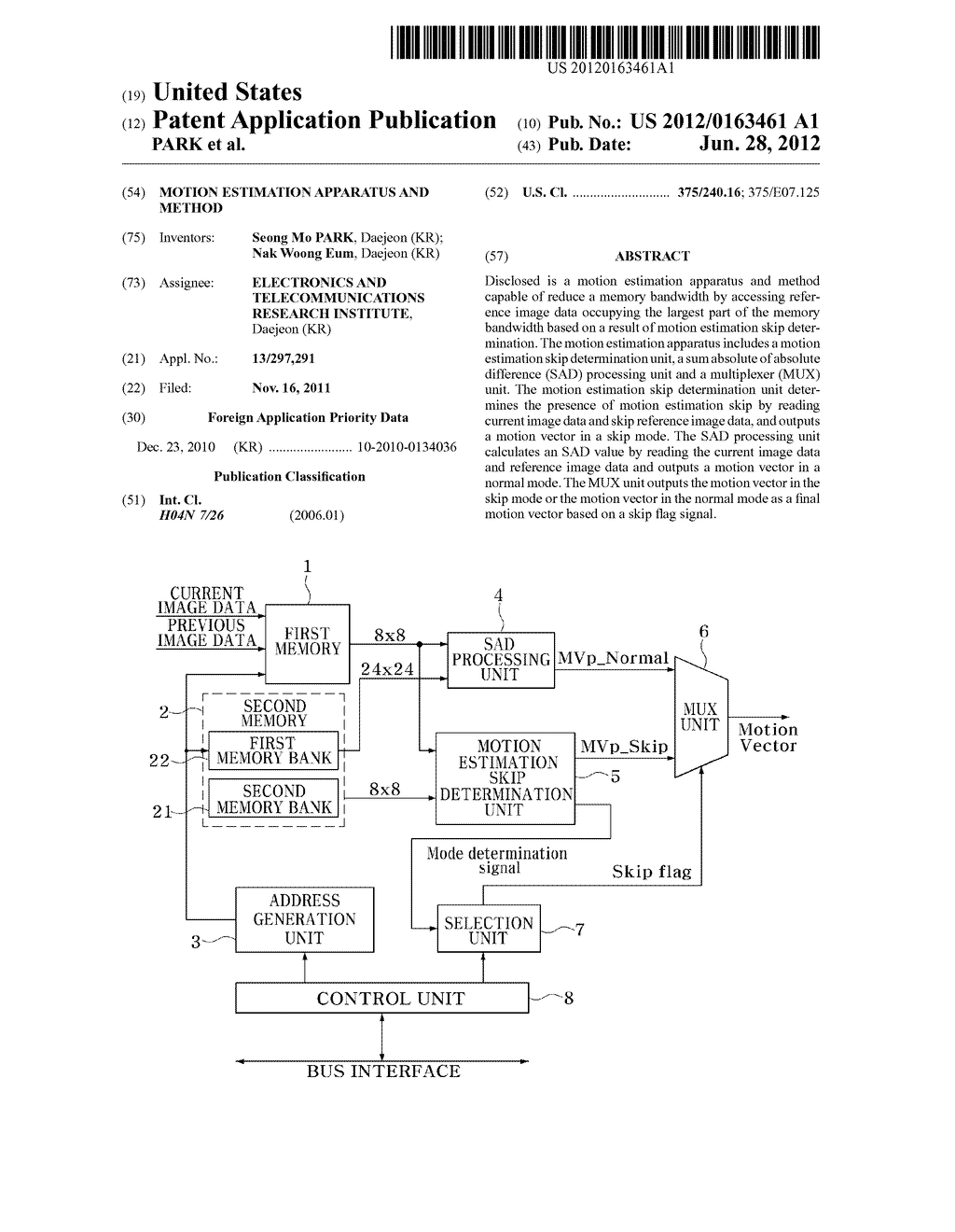 MOTION ESTIMATION APPARATUS AND METHOD - diagram, schematic, and image 01