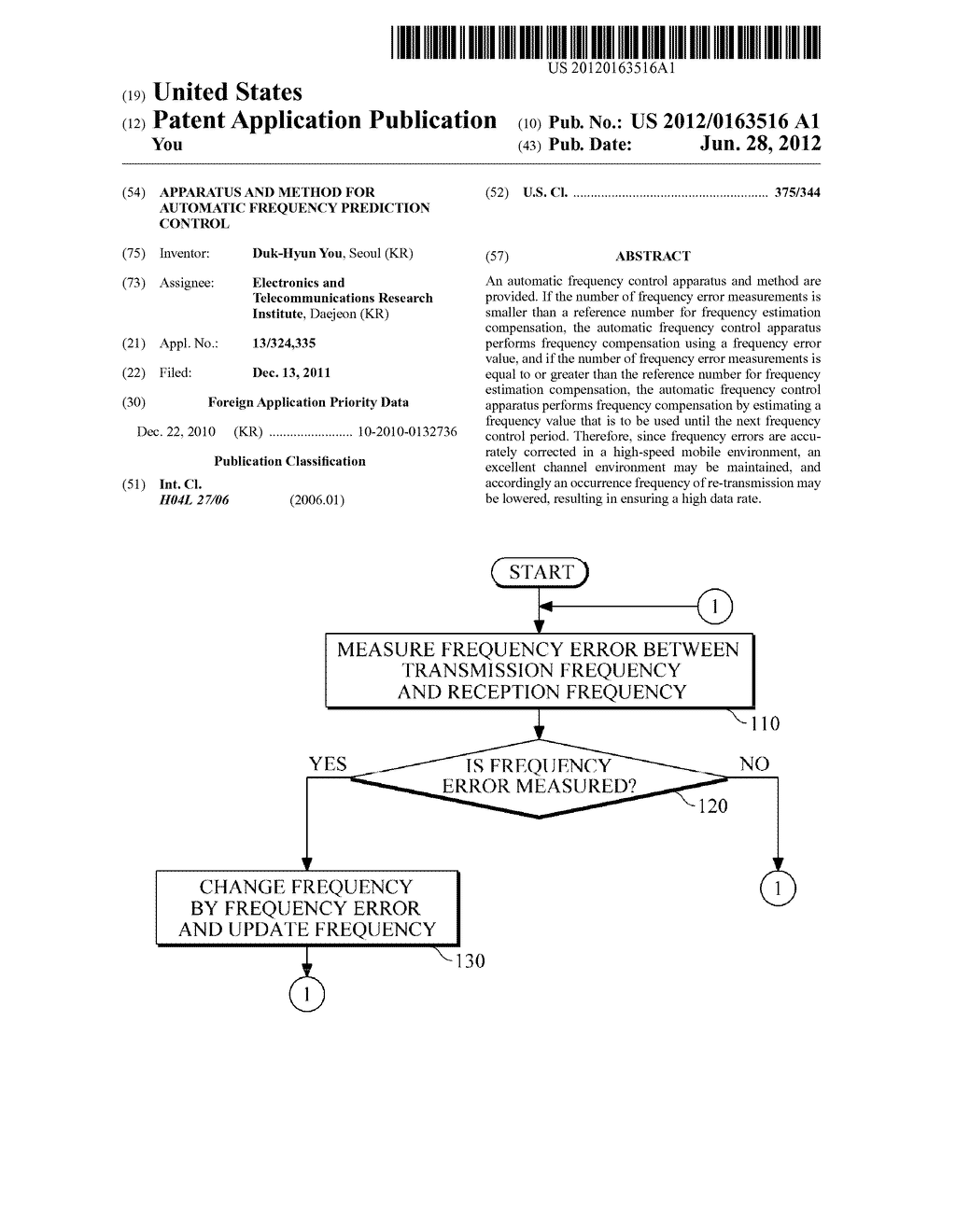 APPARATUS AND METHOD FOR AUTOMATIC FREQUENCY PREDICTION CONTROL - diagram, schematic, and image 01