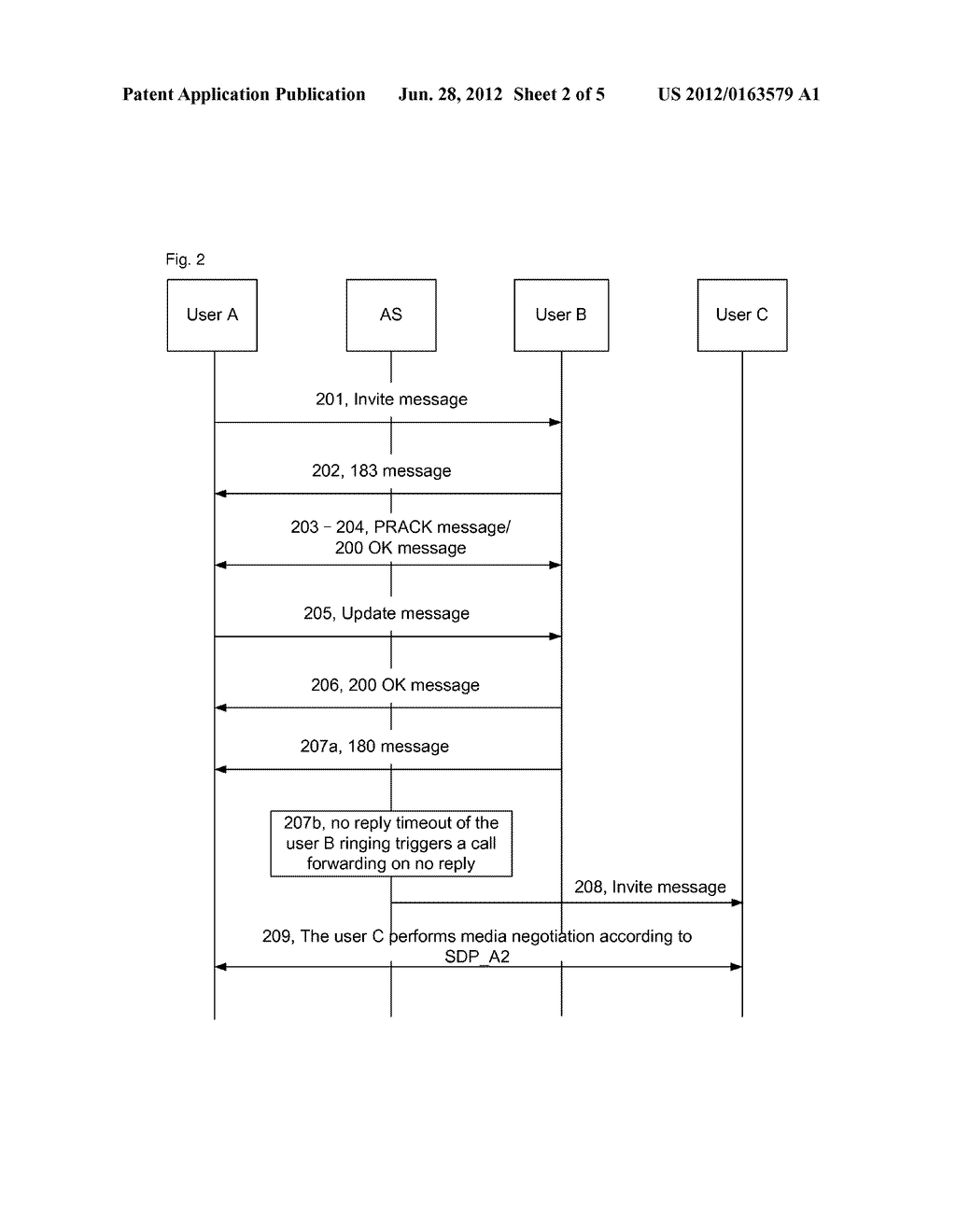 Method and application server for obtaining the users' capability in third     party call control - diagram, schematic, and image 03