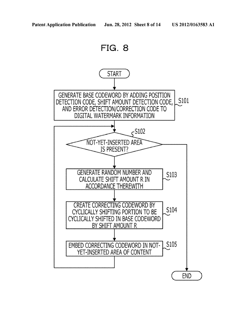 DIGITAL WATERMARK EMBEDDING DEVICE, COMPUTER-READABLE RECORDING MEDIUM,     AND DIGITAL WATERMARK DETECTING DEVICE AND COMPUTER-READABLE RECORDING     MEDIUM - diagram, schematic, and image 09