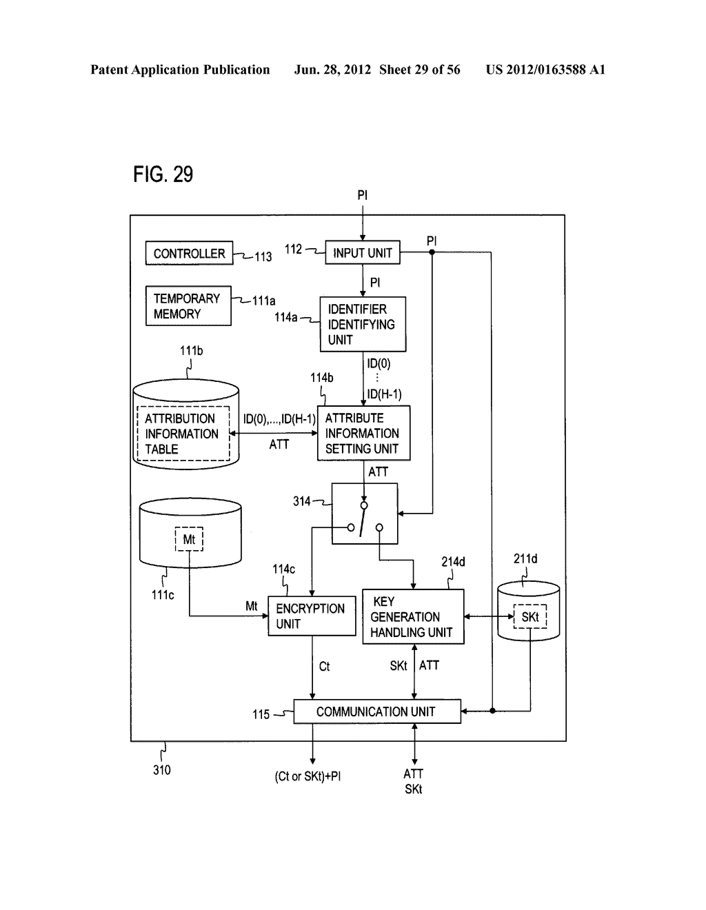 FUNCTIONAL ENCRYPTION APPLIED SYSTEM, INFORMATION OUTPUT APPARATUS,     INFORMATION PROCESSING APPARATUS, ENCRYPTION PROTOCOL EXECUTION METHOD,     INFORMATION OUTPUT METHOD, INFORMATION PROCESSING METHOD, PROGRAM AND     RECORDING MEDIUM - diagram, schematic, and image 30