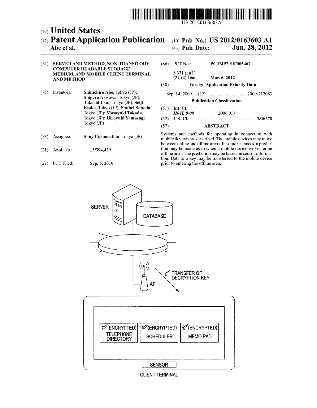 SERVER AND METHOD, NON-TRANSITORY COMPUTER READABLE STORAGE MEDIUM, AND     MOBILE CLIENT TERMINAL AND METHOD - diagram, schematic, and image 01