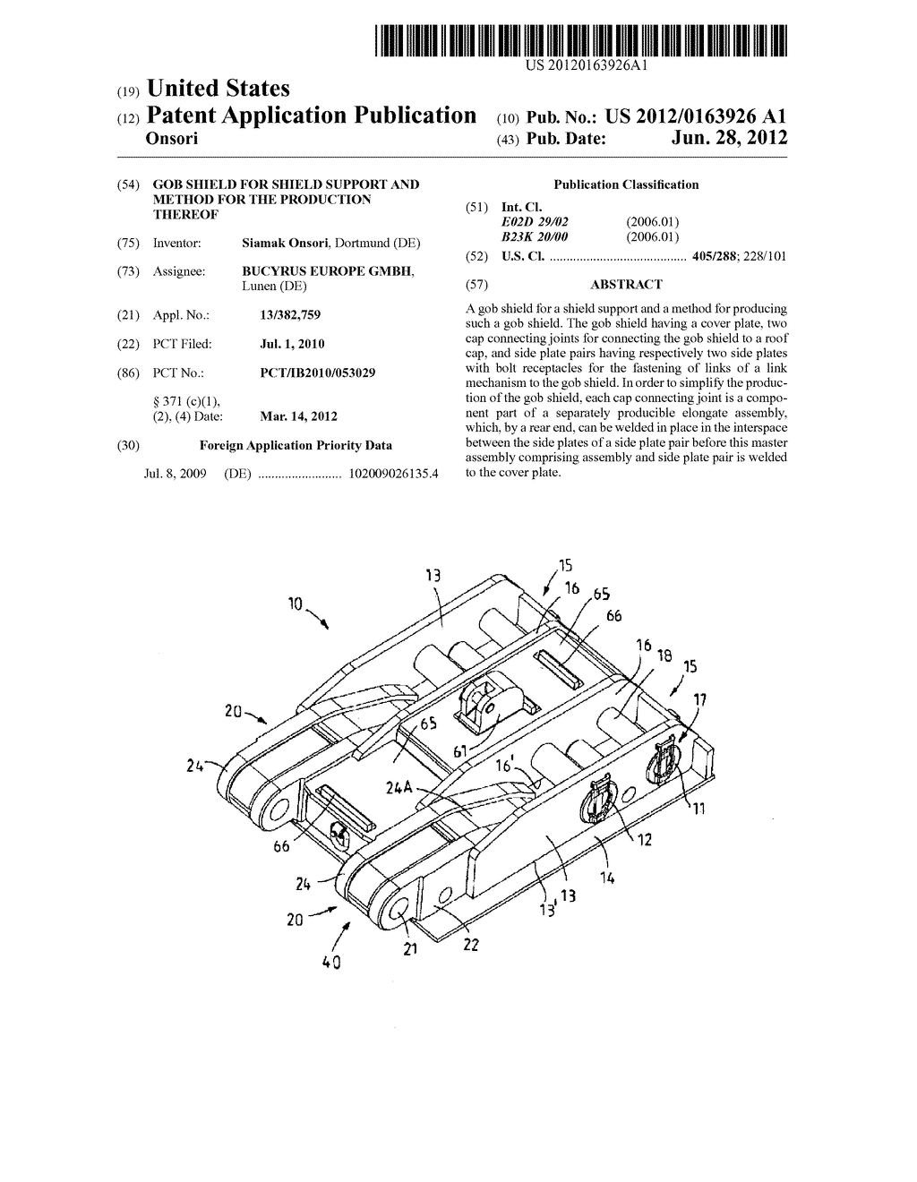 GOB SHIELD FOR SHIELD SUPPORT AND METHOD FOR THE PRODUCTION THEREOF - diagram, schematic, and image 01