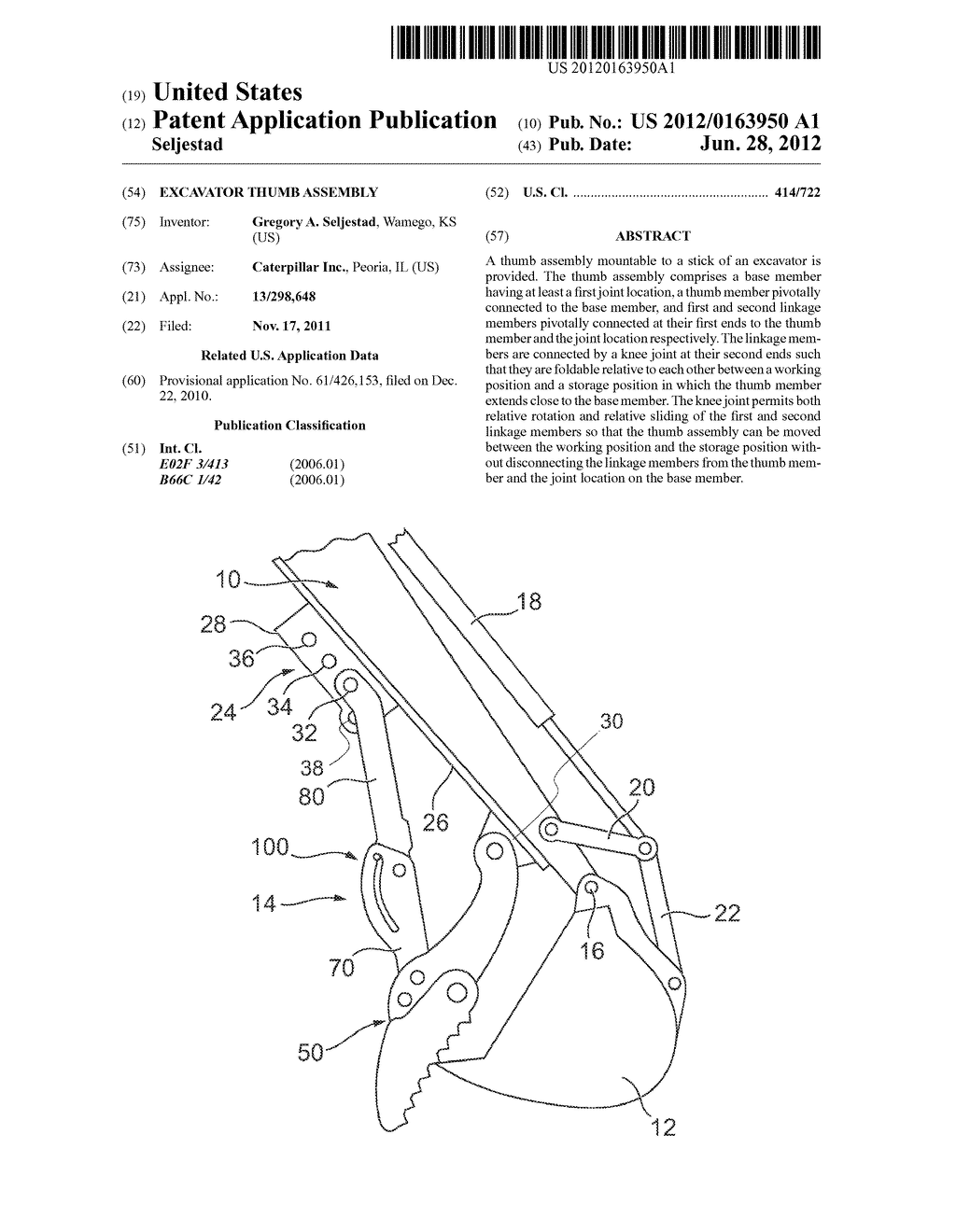 EXCAVATOR THUMB ASSEMBLY - diagram, schematic, and image 01