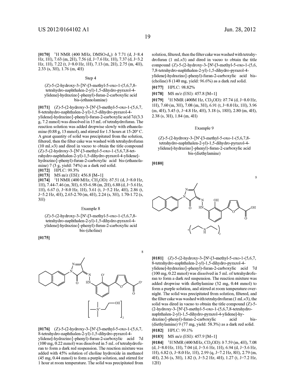 SALTS OF BICYCLO-SUBSTITUTED PYRAZOLON AZO DERIVATIVES, PREPARATION METHOD     AND USE THEREOF - diagram, schematic, and image 20