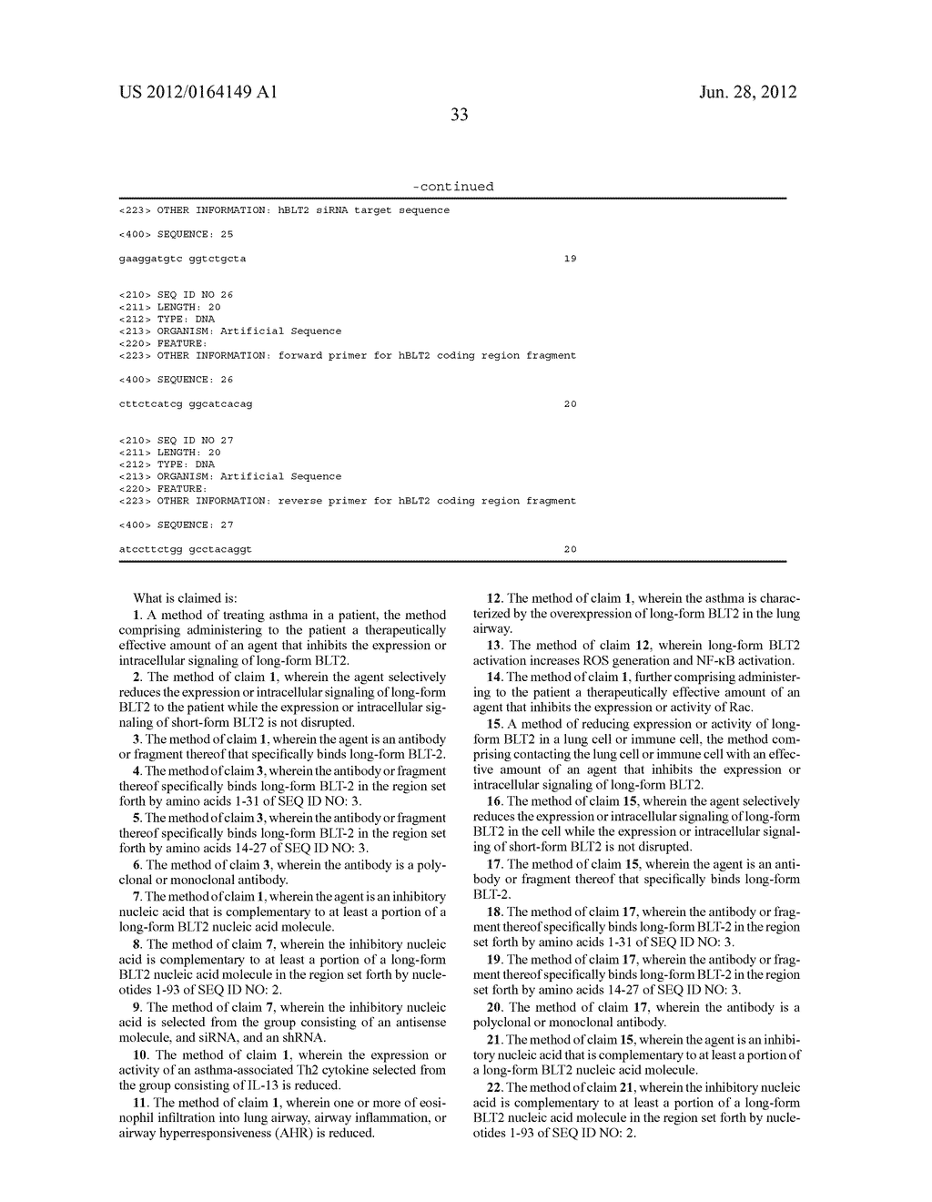 USE OF INHIBITORS OF LEUKOTRIENE B4 RECEPTOR BLT2 FOR TREATING ASTHMA - diagram, schematic, and image 59