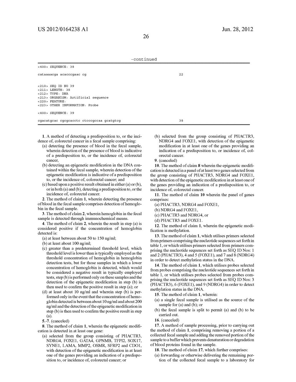 METHODS OF DETECTING COLORECTAL CANCER - diagram, schematic, and image 27