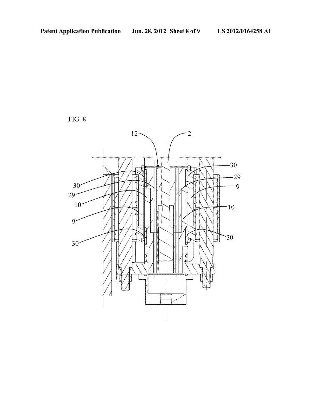 DEVICE FOR BLOWING AND STRETCHING A PLASTIC PARISON FOR OBTAINING A     CONTAINER - diagram, schematic, and image 09