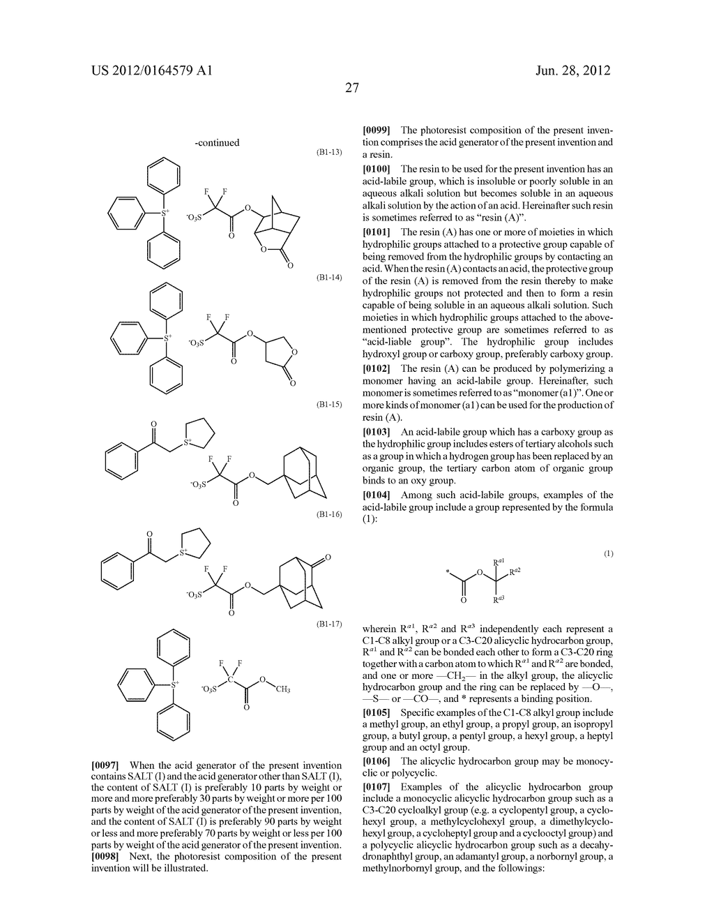 SALT, PHOTORESIST COMPOSITION AND PROCESS FOR PRODUCING PHOTORESIST     PATTERN - diagram, schematic, and image 28