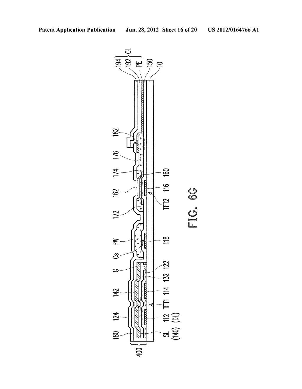 METHOD OF FABRICATING AN ACTIVE DEVICE ARRAY AND FABRICATING AN ORGANIC     LIGHT EMITTING DIODE ARRAY - diagram, schematic, and image 17