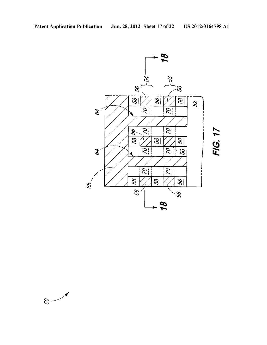 METHODS OF FORMING A NONVOLATILE MEMORY CELL AND METHODS OF FORMING AN     ARRAY OF NONVOLATILE MEMORY CELLS - diagram, schematic, and image 18