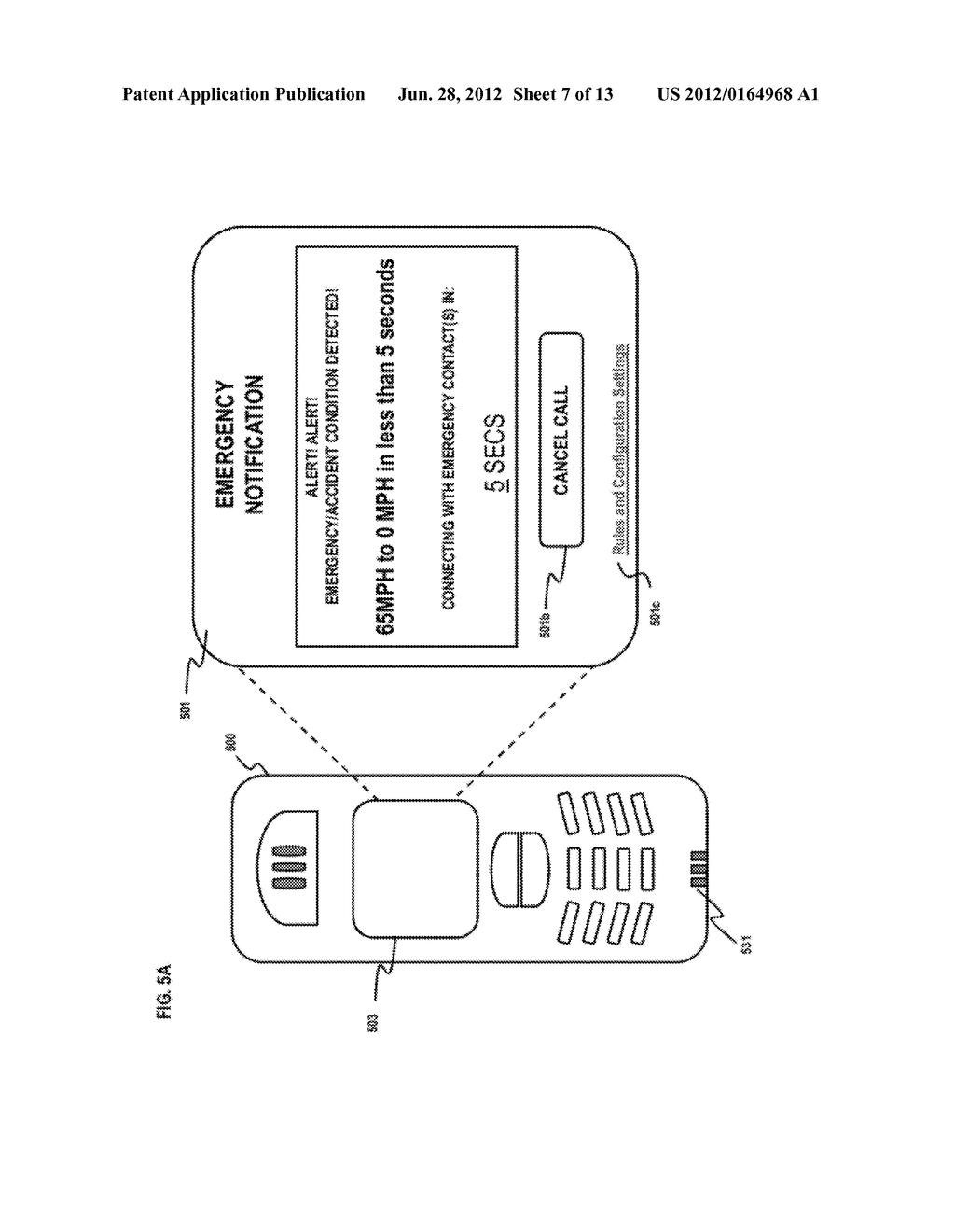 METHOD AND APPARATUS FOR CONFIGURING A MOBILE DEVICE TO PROVIDE EMERGENCY     NOTIFICATION - diagram, schematic, and image 08