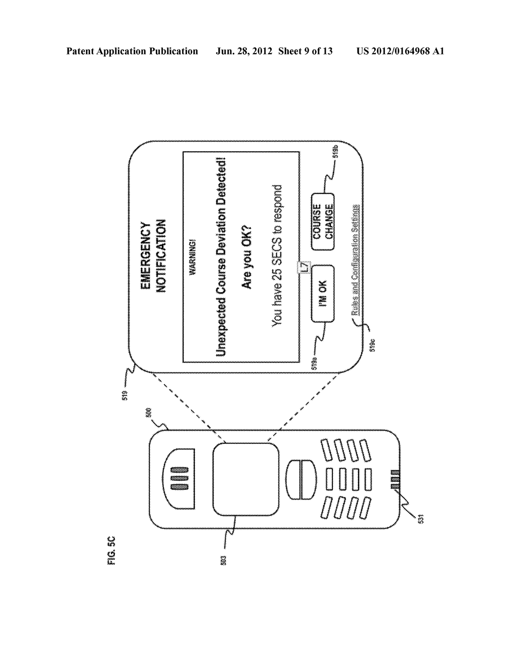 METHOD AND APPARATUS FOR CONFIGURING A MOBILE DEVICE TO PROVIDE EMERGENCY     NOTIFICATION - diagram, schematic, and image 10