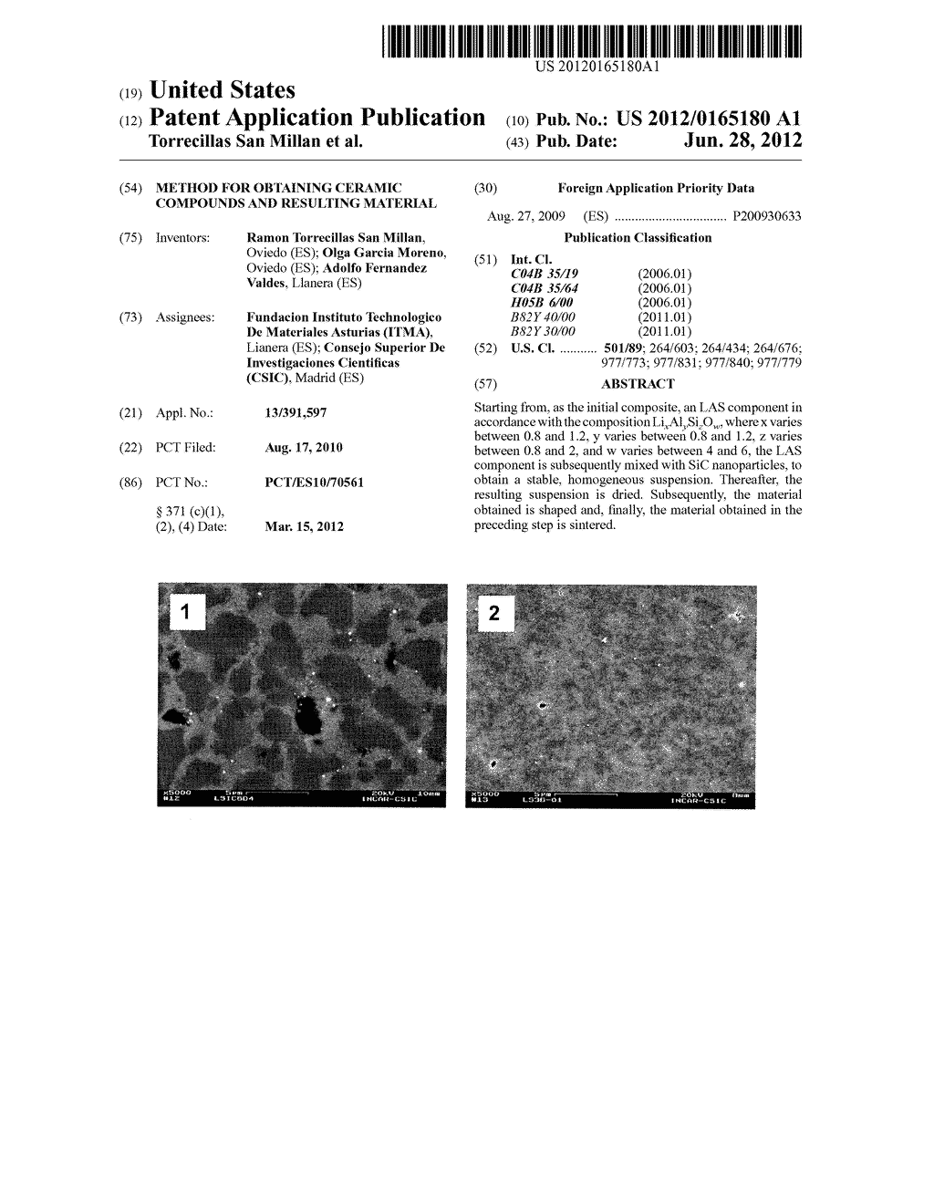 Method for Obtaining Ceramic Compounds and Resulting Material - diagram, schematic, and image 01