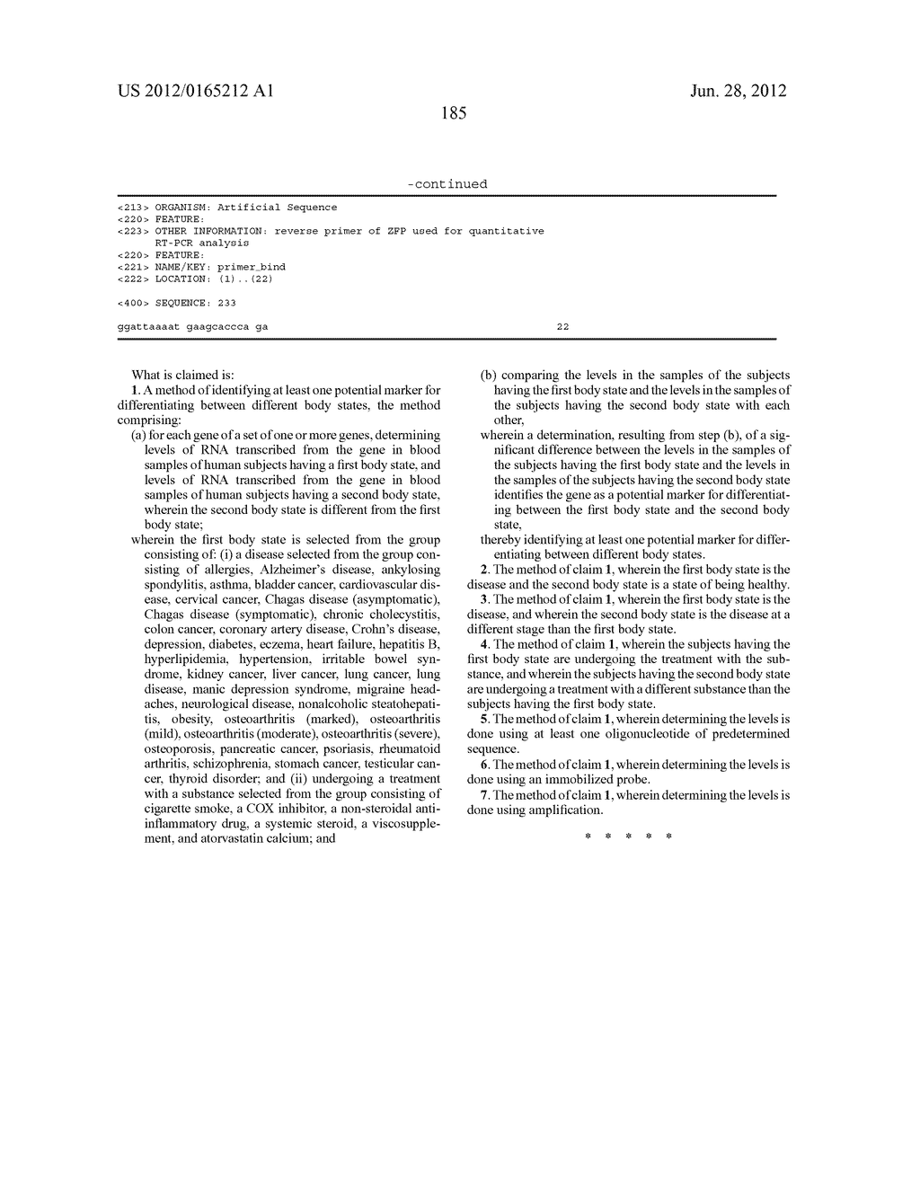 Method for the detection of gene transcripts in blood and uses thereof - diagram, schematic, and image 214