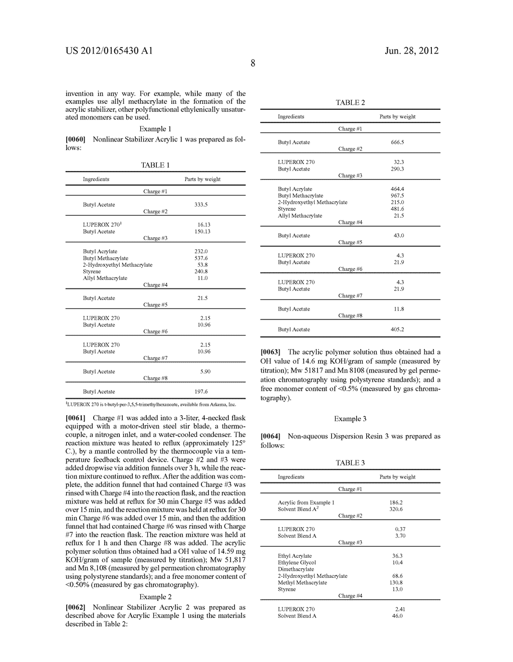 NON-AQUEOUS DISPERSIONS COMPRISING A NONLINEAR ACRYLIC STABILIZER - diagram, schematic, and image 09