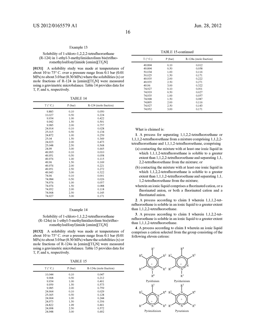 PROCESS FOR THE SEPARATION OF FLUOROCARBONS USING IONIC LIQUIDS - diagram, schematic, and image 19