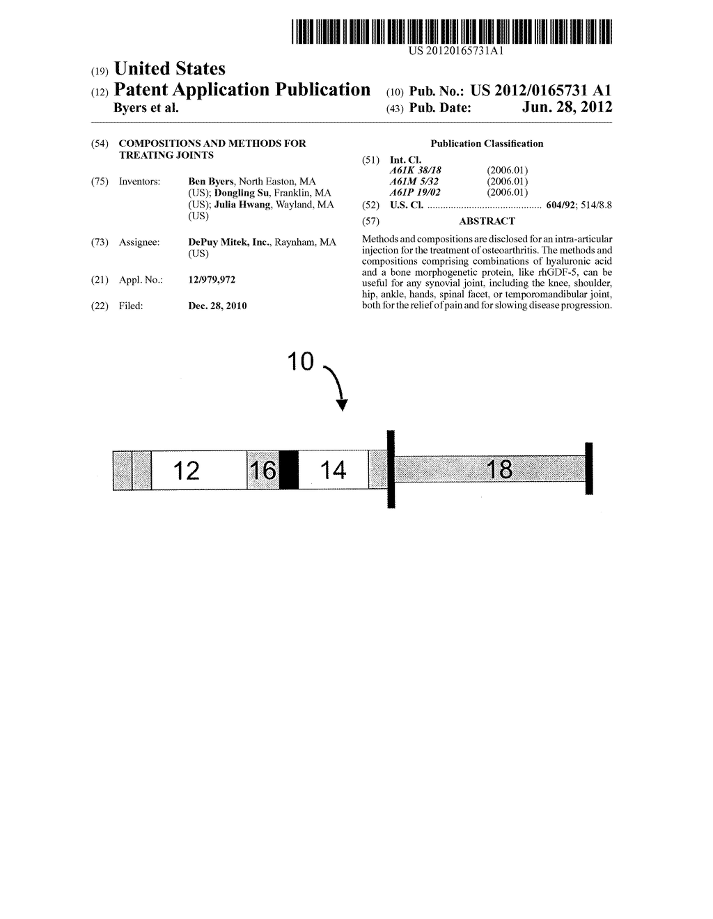 COMPOSITIONS AND METHODS FOR TREATING JOINTS - diagram, schematic, and image 01