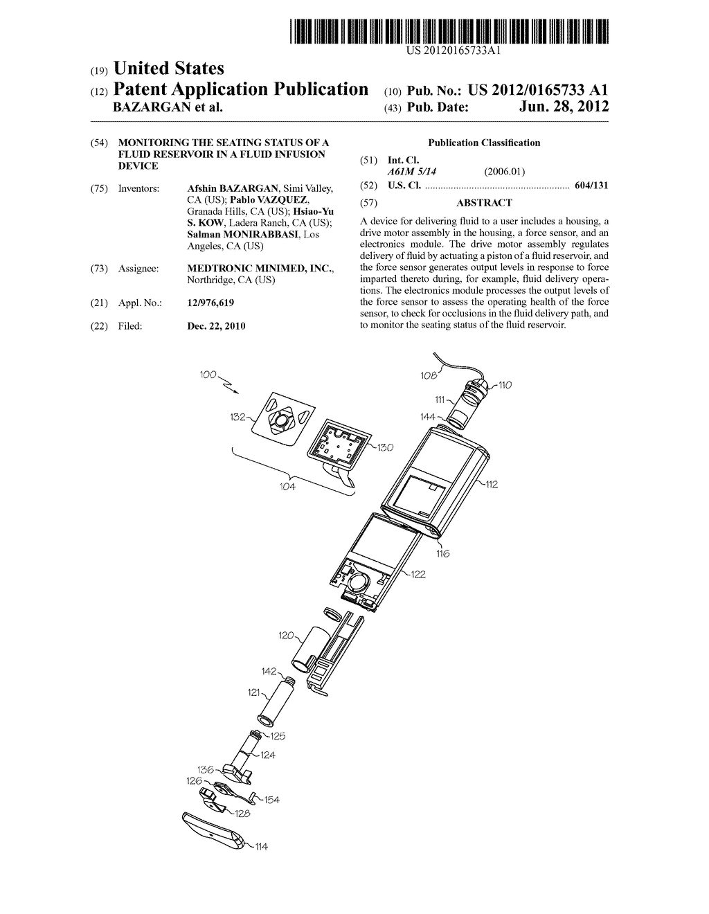 MONITORING THE SEATING STATUS OF A FLUID RESERVOIR IN A FLUID INFUSION     DEVICE - diagram, schematic, and image 01