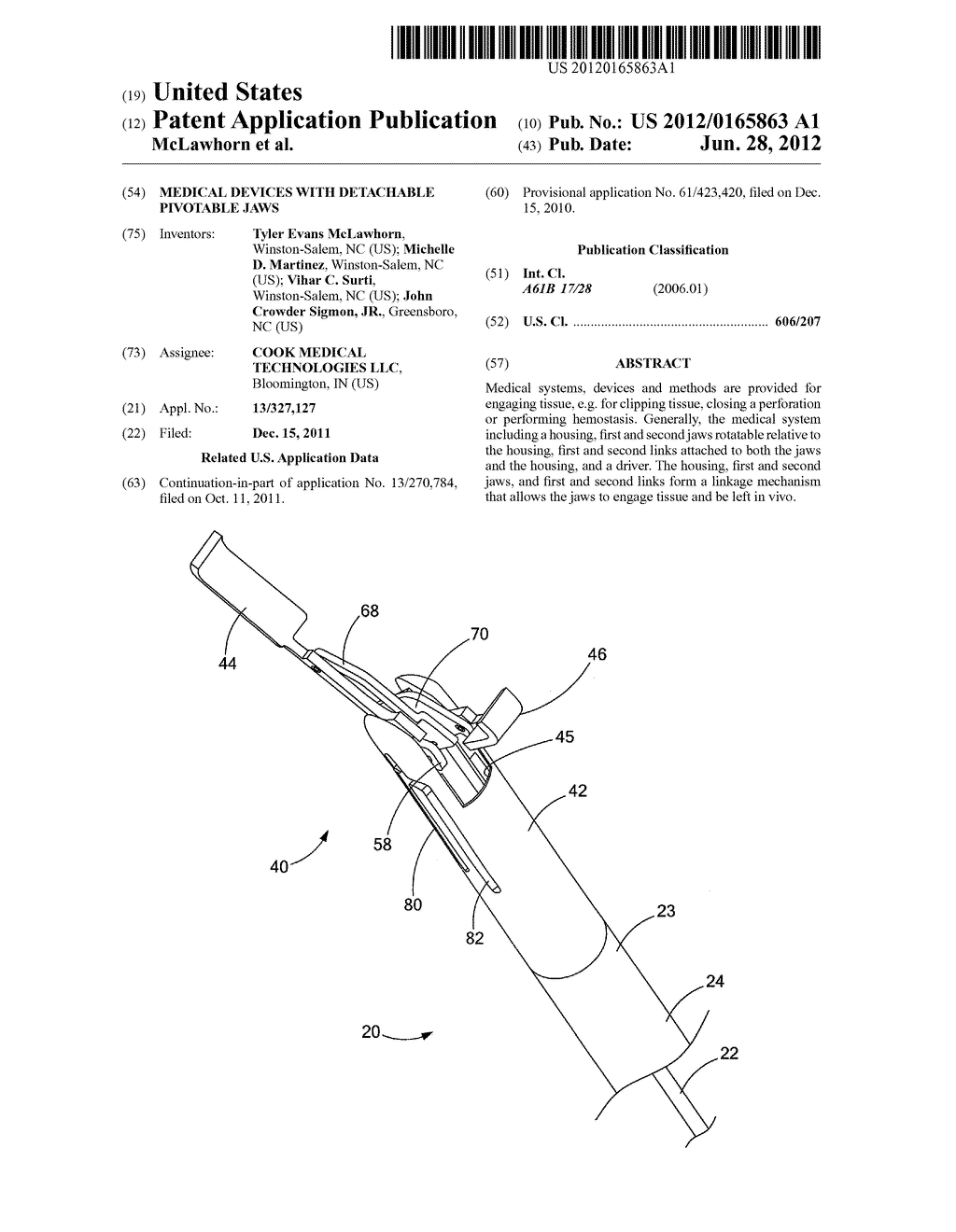 MEDICAL DEVICES WITH DETACHABLE PIVOTABLE JAWS - diagram, schematic, and image 01