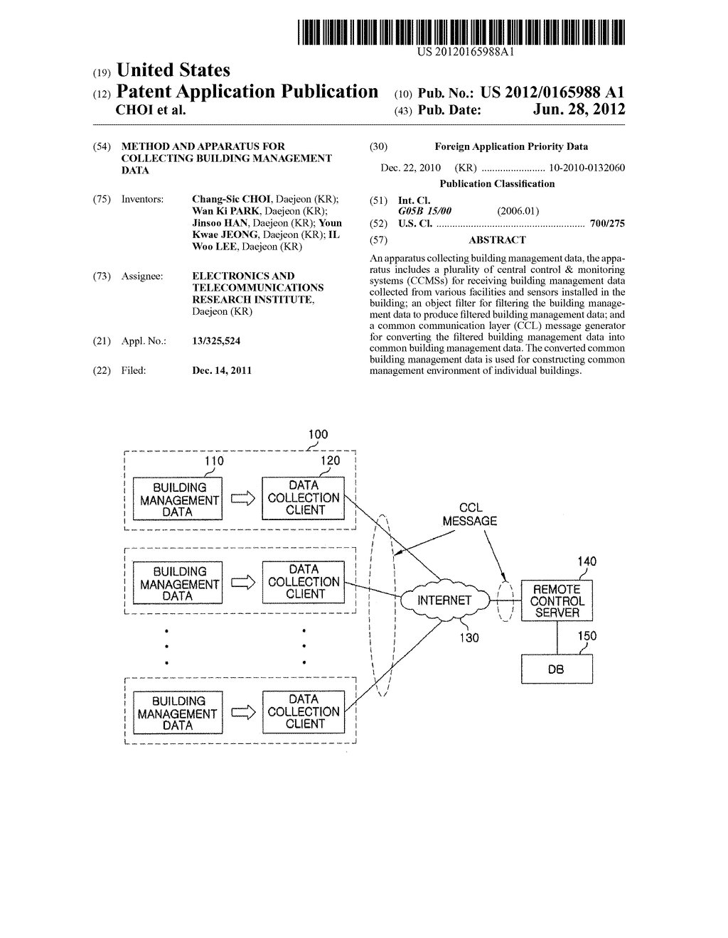 METHOD AND APPARATUS FOR COLLECTING BUILDING MANAGEMENT DATA - diagram, schematic, and image 01