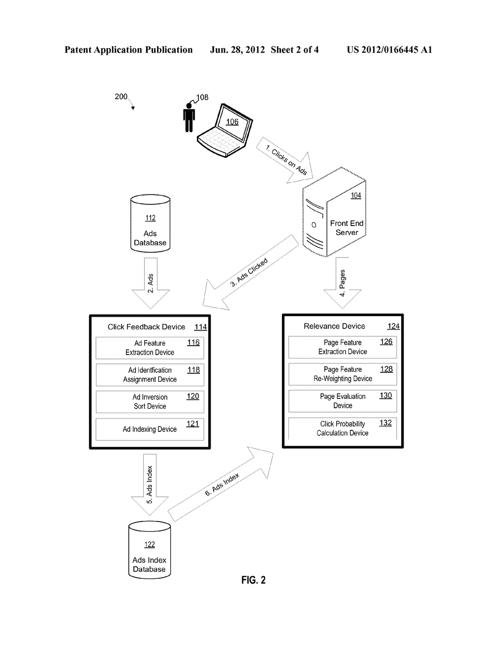 METHOD, APPARATUS AND COMPUTER READABLE MEDIUM FOR INDEXING     ADVERTISEMENTS TO COMBINE RELEVANCE WITH CONSUMER CLICK FEEDBACK - diagram, schematic, and image 03