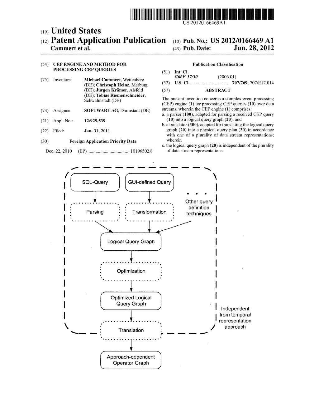 CEP engine and method for processing CEP queries - diagram, schematic, and image 01