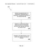 SYSTEMS, METHODS, AND DEVICES FOR COMMUNICATING DURING AN ONGOING ONLINE     MEETING diagram and image