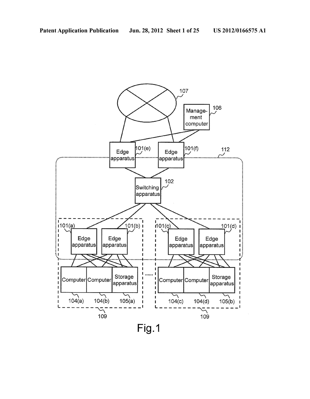 INFORMATION SYSTEM HAVING COMPUTER AND STORAGE APPARATUS COUPLED TO     NETWORK - diagram, schematic, and image 02