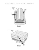 Massage module that fits into a cavity of a decrompressed foam mattress diagram and image