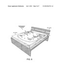 Massage module that fits into a cavity of a decrompressed foam mattress diagram and image