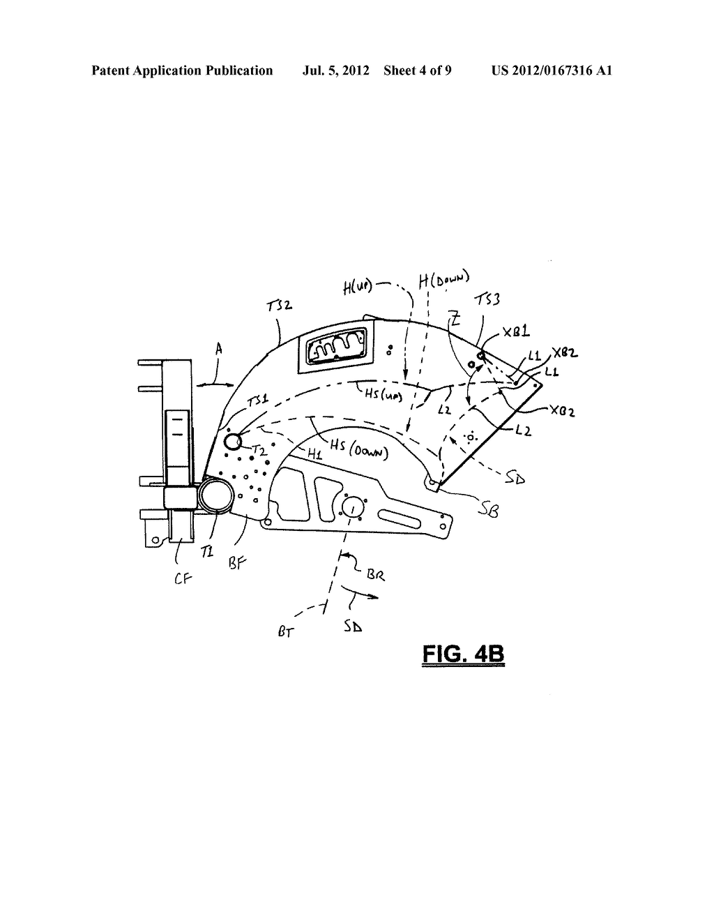 Sweeper Brush Frame with Adjustable Hood - diagram, schematic, and image 05