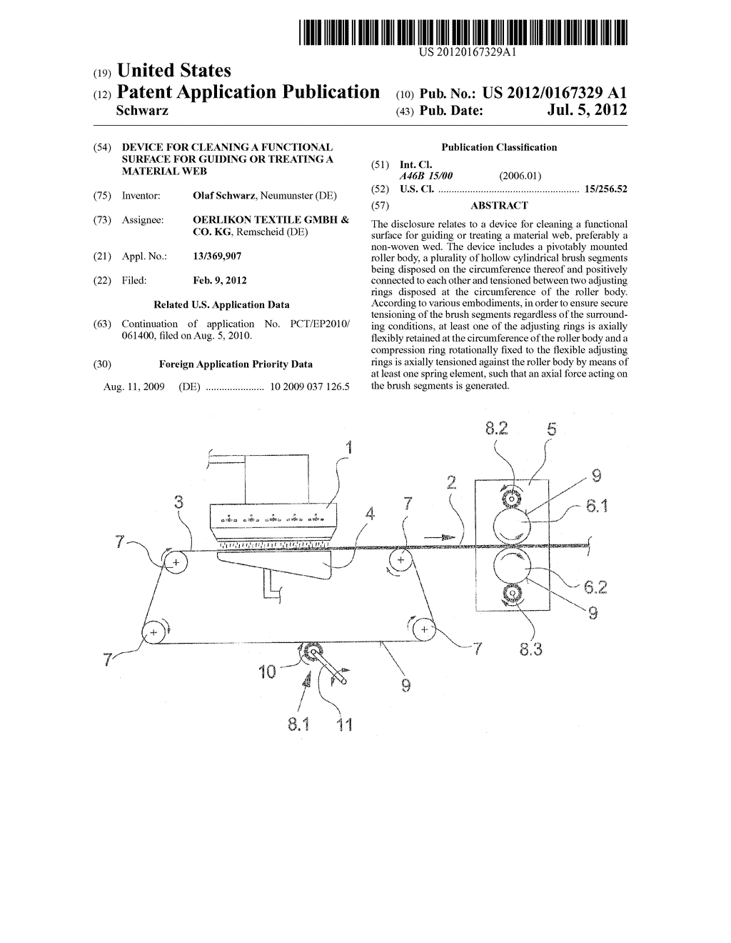 DEVICE FOR CLEANING A FUNCTIONAL SURFACE FOR GUIDING OR TREATING A     MATERIAL WEB - diagram, schematic, and image 01