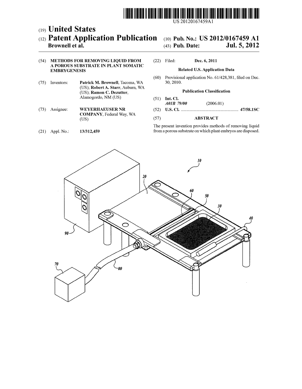 METHODS FOR REMOVING LIQUID FROM A POROUS SUBSTRATE IN PLANT SOMATIC     EMBRYGENESIS - diagram, schematic, and image 01