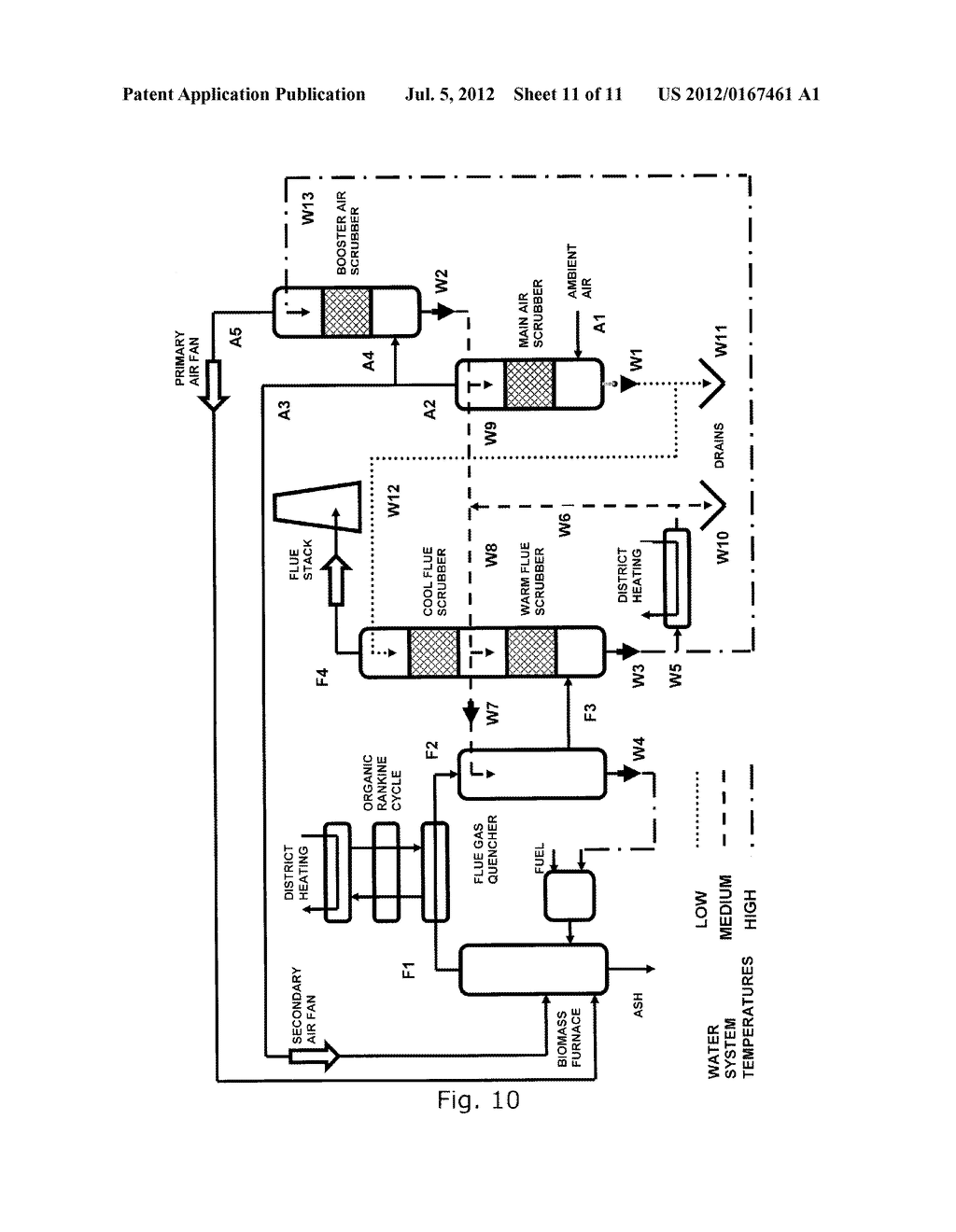 METHOD AND SYSTEM FOR CLEANING OF AND HEAT RECOVERY FROM HOT GASES - diagram, schematic, and image 12