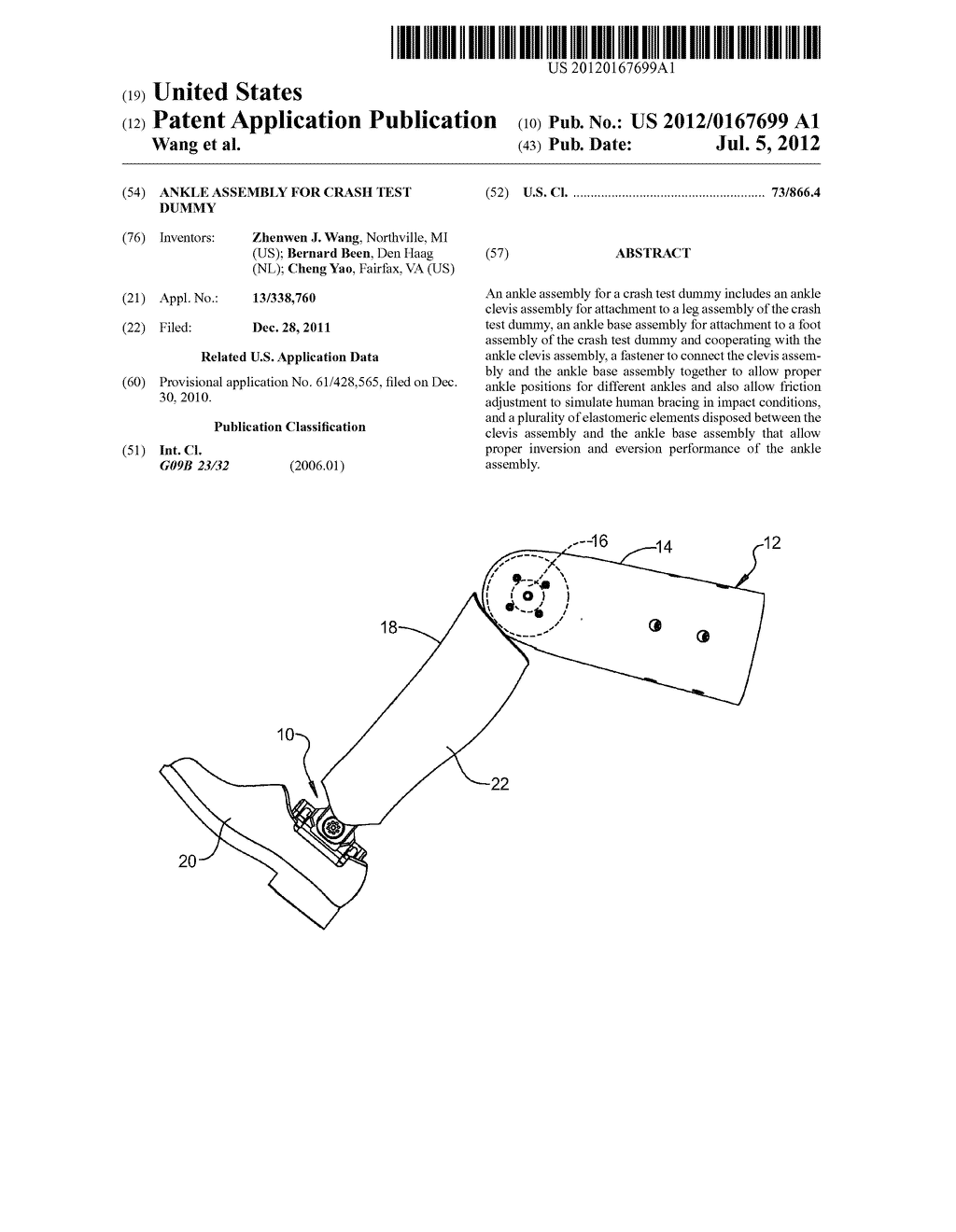 ANKLE ASSEMBLY FOR CRASH TEST DUMMY - diagram, schematic, and image 01