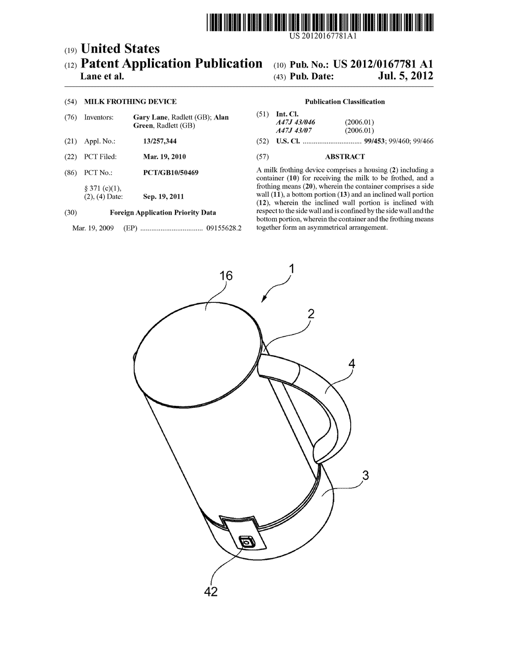 MILK FROTHING DEVICE - diagram, schematic, and image 01