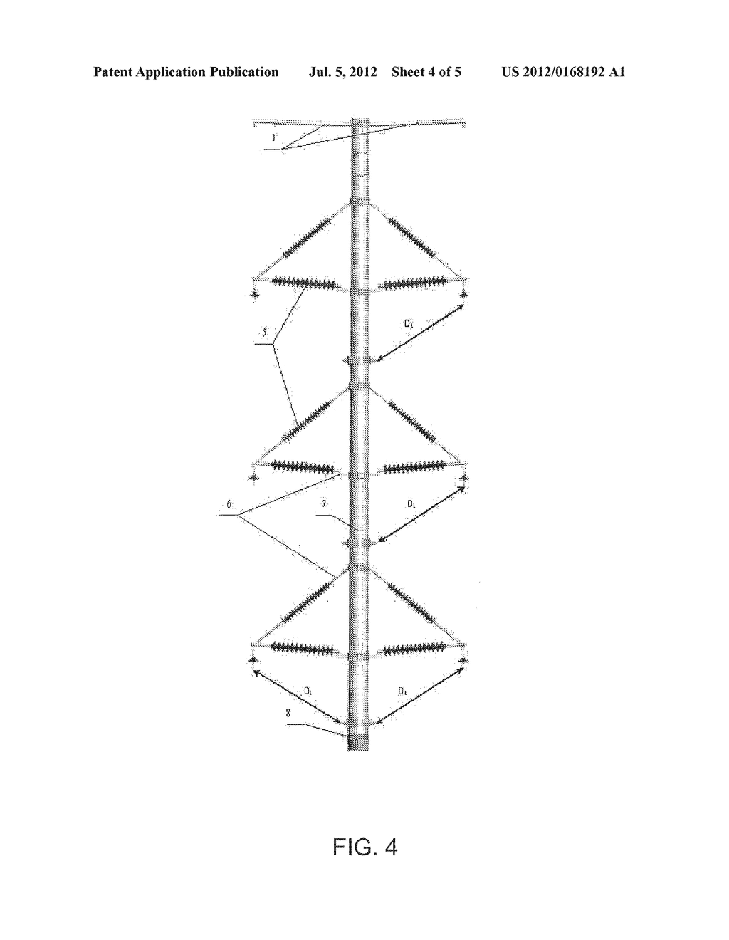 Method for Vertically Grounding and Leading Down from Center of Composite     Pole Tower and Pole Tower Thereof - diagram, schematic, and image 05