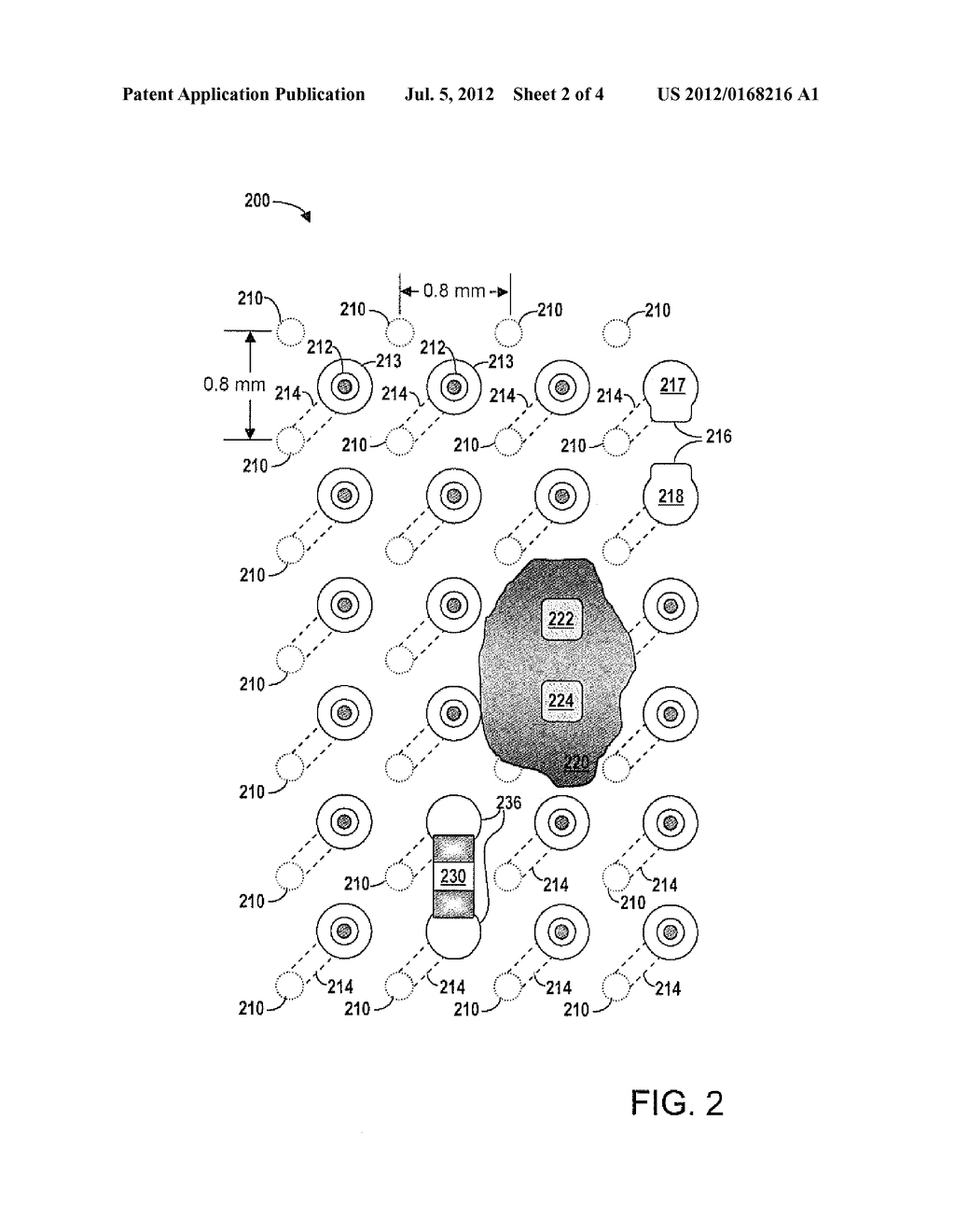 0201 LAND PATTERN FOR 1.0 mm AND .08 mm PITCH ARRAYS - diagram, schematic, and image 03