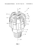 DRILL BITS WITH BEARING ELEMENTS FOR REDUCING EXPOSURE OF CUTTERS diagram and image