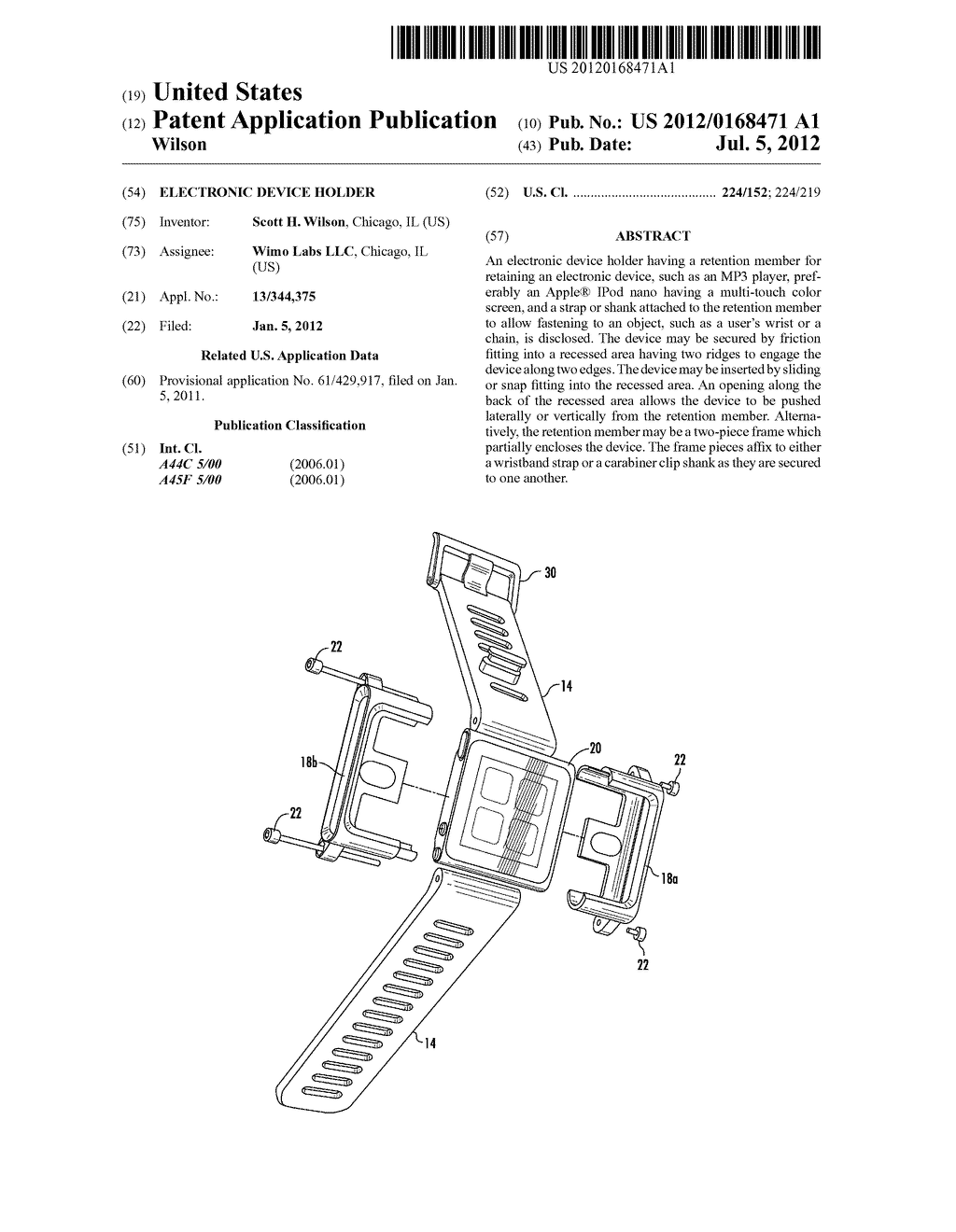 Electronic Device Holder - diagram, schematic, and image 01