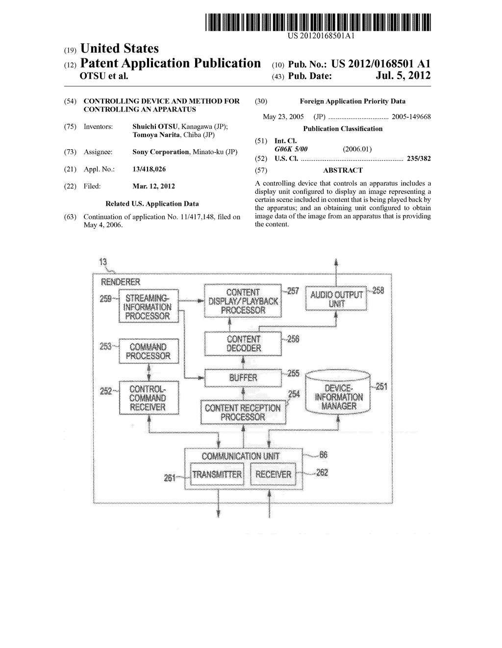 CONTROLLING DEVICE AND METHOD FOR CONTROLLING AN APPARATUS - diagram, schematic, and image 01