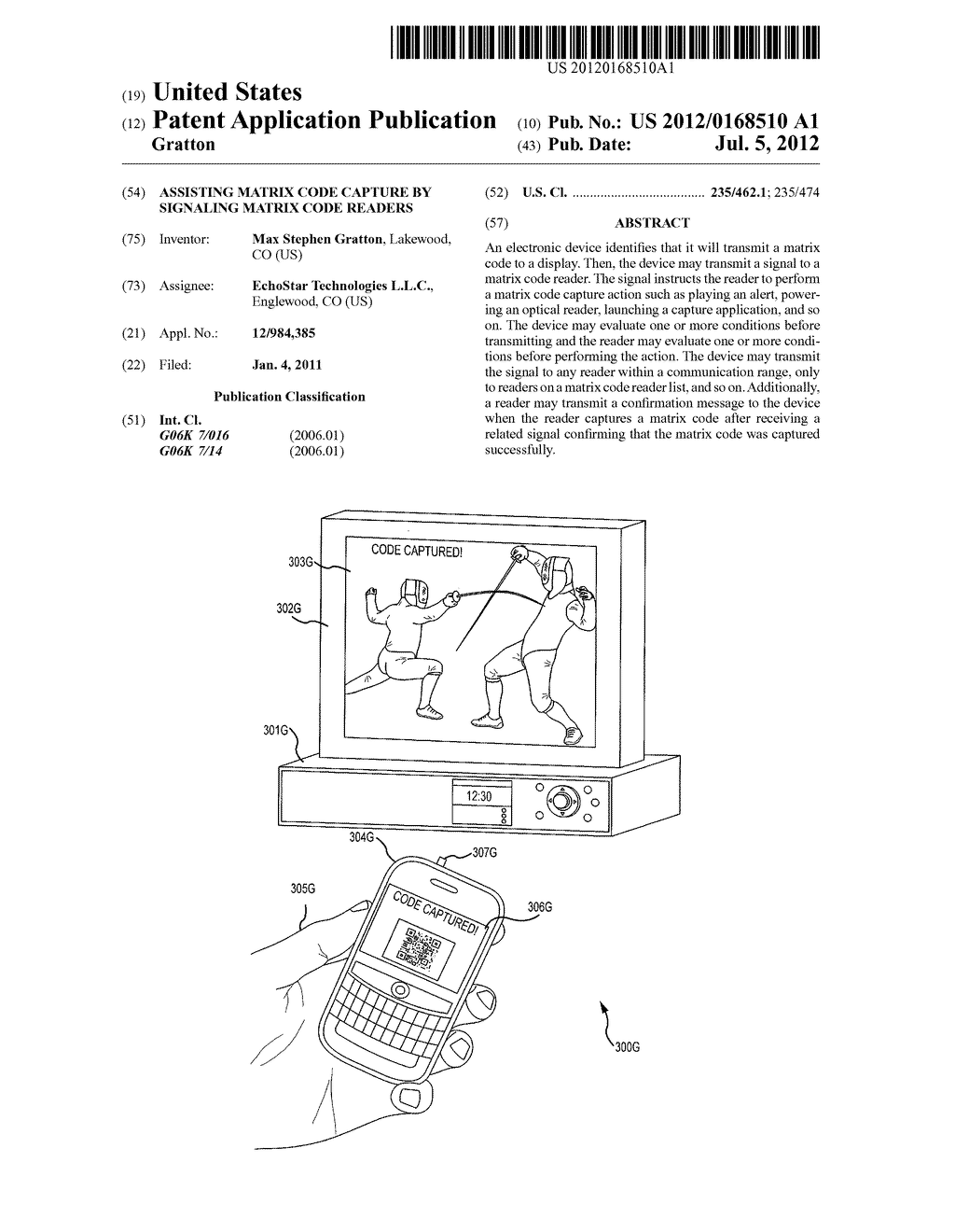 Assisting Matrix Code Capture by Signaling Matrix Code Readers - diagram, schematic, and image 01